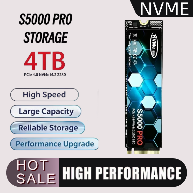 M.2 Nvme 4Tb Pcie 4.0 Ssd - قرص تخزين صلب جديد S5000 PRO