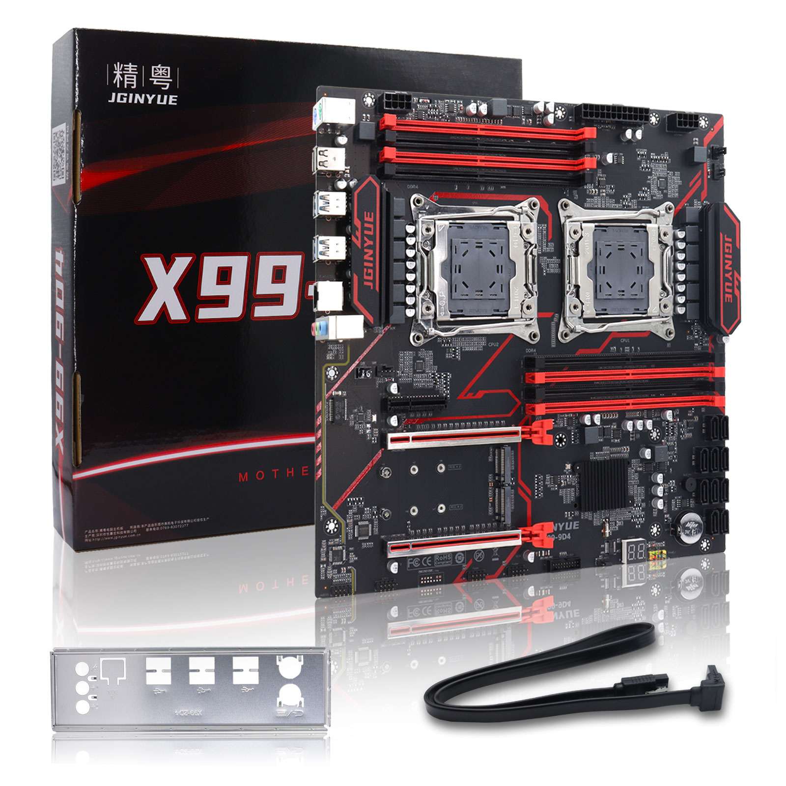 X99 Dual Cpu Motherboard Combo - لوحة أم JGINYUE X99‑9D4 مزدوجة LGA2011‑3