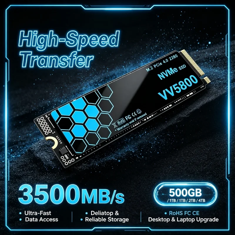 M.2 Nvme 4Tb Pcie 4.0 Ssd - VV5800، سعة 500 جيجابايت، 1 تيرابايت،